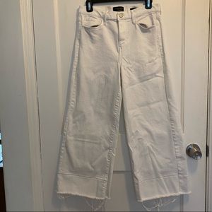 White wide leg cropped jeans from Banana Republic